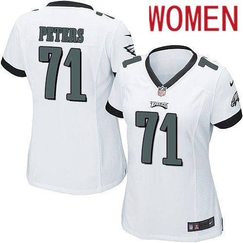 Women Philadelphia Eagles 71 Jason Peters Nike White Game NFL Jersey